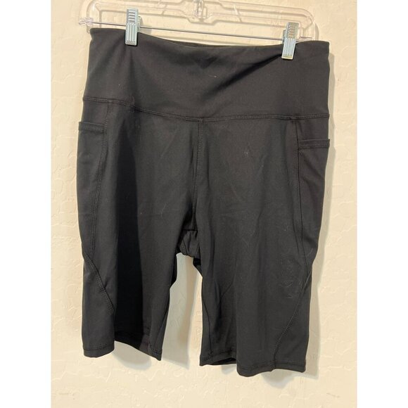 Danskin Sz L Bike Shorts Black Stretch Workout Gear - Picture 2 of 7